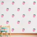 Red Strawberry DIY Wall Decor Stickers Kids Room Baby Nursery Decor Peel and Stick Baby Girl Room Decoration BK011 (Light Pink)