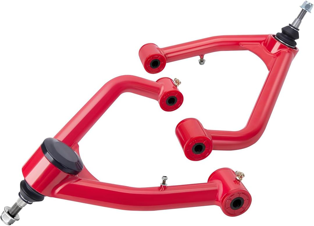 Upper Control Arms For 2-4 Inch Lift Fit 2007-2018 Chevy Silverado 1500 GMC Sierra 1500, Red Adjustable Suspension Control Arms with Ball Joint For Chevy Tahoe GMC Yukon,Connects to the Wheel Assembly