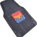 2 x BDK Warner Bros DC Comics Classic Wonder Woman Car Accessories Floor Mats - Universal Fit, No-Slip Grip, All Weather Heavy Duty Rubber Liners, 2-Piece Front Car Mats, 27 x 18