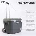DA Ultra-Light 60 QT Hard Cooler with Wheels and Telescopic Handle, 30% Lighter Than Rotomolded Coolers, Keeps Cold Up to 5 Days, Ice Chest for Camping, Tailgating, Beach