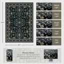 Area Rugs 9x12 Living Room Rug: Washable Rug Soft Vintage Boho Medallion Carpet Indoor Floor Non-Slip Stain Resistant Large Carpets for Bedroom Dining Room Farmhouse Nursery Home Office Black