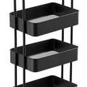 Ceayell 4-Tier Full Metal Utility Rolling Cart for Storage Organizer Cart for Office, Bathroom, Kitchen (BK-4Tier)