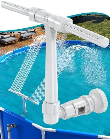Pool Fountain for Above and In-Ground Pools, Adjustable Dual Spray Waterfall Sprinkler Cooler for Pool, Swimming Pool Spa Water Fountain, High-Pressure Pool Spray Fountain