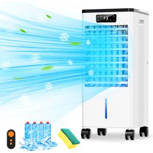 Portable Air Conditioners, 3-IN-1 Evaporative Swamp Cooler, Windowless Air Conditioner, 4 Modes & 3 Speeds, 12H Timer, Child Lock, Smart Remote & Touch Control, Portable Ac Unit for Bedroom, Indoor
