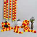 5 PC - 5 feet Marigold Garland |Indian/American Wedding Party Mantle Decoration, Faux Garlands Wedding Garland, Diwali Decoration, Spring Bush Floral! (Red & Yellow Mix)