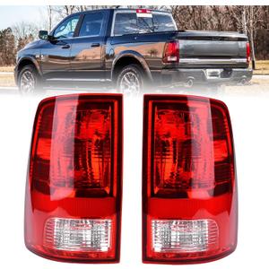 Tail Light Halogen Type Compatible With 2009-2018 Dodge Ram 1500 2500 3500 NON-LED Model Driver and Passenger Side Taillight Rear Lamp Assembly with Bulbs # 55277415AD 55277414AE