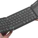 Nillkin Bluetooth 5.0 Foldable Keyboard with Trackpad & Numpad, Full-Size Travel Portable Keyboard for iPad Tablet Laptop PC Smartphone Windows iOS Android, Triple Device Pairing, Black