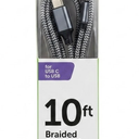 CellCandy, 10 FT Braideg Charge&Sync Cable Blue