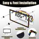 Mermaid License Plate Frame Colored Mermaid Fish License Plate Holder for Car Decorative Stainless Steel Ocean Fish License Plate Animal Auto Parts for Women with Screws 12.2"x 6.2"