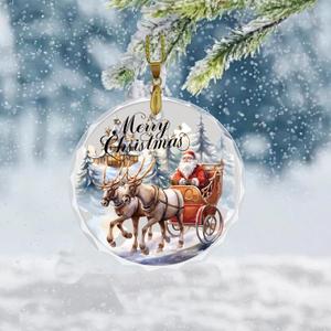 3 x Christmas Decoration Hanging Ornaments, Crystal Ornaments for Christmas Tree, 2024 Christmas Ornaments for Hanging to Decorate Office, Christmas Party, Classroom, Shop, Restaurant, FireplaceWagon