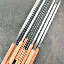 17-Inch Large Metal Barbecue Skewers,HONSHEN Heavy Stainless Steel 3/8 Inch Wide Blade with Hardwood Handle Long Flat BBQ Skewers for Grilling Meat,Chicken,Shrimp,Vegetables-Set of 12 (17 INCH)