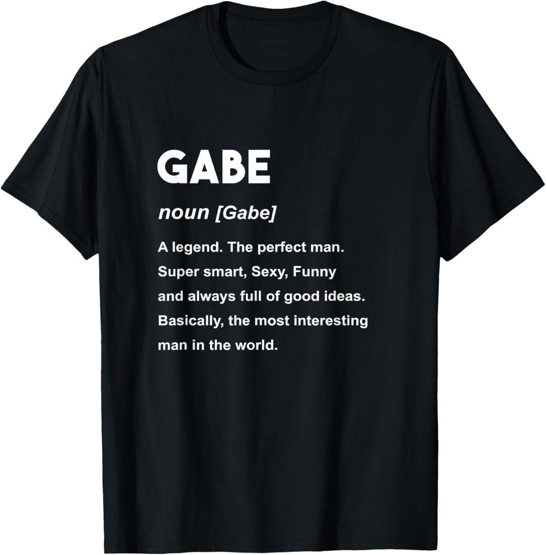 Gabe Name Shirt | Gabe T-Shirt (Small, Black)