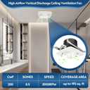 505 Bathroom Exhaust Fan, 8 Inch Fan with 200 CFM, White Vertical Discharge Ceiling Ventilation Fan, Bathroom Vent and Kitchen Exhaust Fan, Attic and Garage Ceiling Fan, Household Ventilation Fans