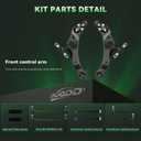 AUQDD 10Pcs Front End Kit Fit For 2012-2017 To-yota Camry, 2013-2018 Avalon, 2 Lower Control Arm w/Ball Joint 2 Sway Bar Link 4 Outer Inner Tie Rod End (# K621476 K621477 K750123 EV801497 ES800930)