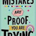 Growth Mindset Mistakes Poster For Classroom Motivational Math Class Rules Oh Happy Day Decor Cool Wall Art Print Poster 16x24
