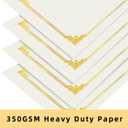 HAUTOCO 50 Packs Certificate Holders, Cream Color Diploma Folders Certificate Covers with Gold Foil Border for Letter Size 8.5x11 Cardstock, Award, Document, Graduation