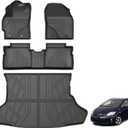 AOMSAZTO Floor Mats & Cargo Liner Compatible with 2010-2015 Toyota Prius (Not Fit Plug-in, V or C Models): All Weather Protection Anti-Slip Automotive Floor Liners Cargo Mat Full Set, Black