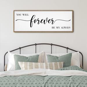 GraceView Wall Decor - 42"X15", You Will Forever Be My Always, Wood Framed Wall Art for Bedroom, Kitchen, Bathroom, Minimalist, Indoor/Outdoor