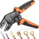 Preciva 5-in-1 Wire Crimper, Dupont Terminals & Open Barrel Terminals - AWG 28-16 Ratcheting Crimper with 5 Marked Precision Jaws, Fits Deutsch, JST, Molex, Delphi, AMP&More Automotive Wire Connectors