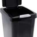 Sterilite 10439004 7.5 Gallon Black Plastic TouchTop Wastebasket