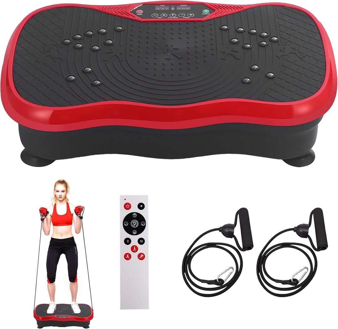 Vibration Plate Exercise Machine, Vibrating Plate Fitness Platform with Remote Control Portable Vibration Plates for Lymphatic Drainage, Weight Loss, Toning, Recovery & Home Workouts