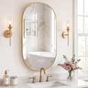 DUMOS 24" x 36" Oval Bathroom Mirror, Gold Wall Mirrors with Metal Frame