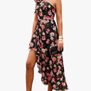 GRACE KARIN Womens Summer One Shoulder Sleeveless Dresses Floral Flowy Ruffle High Low Wedding Guest Maxi Sundresses Size 10