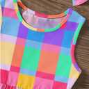 WDIRARA Toddler Girl's Colorful Plaid Sleeveless Dress Swing A Line Tank Dresses (Multicolor)