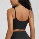 ODODOS 3-Pack Seamless Sports Bra for Women Ribbed Camisoles Non Padding Yoga Bra Crop Tank Tops, Taupe+Black+Charcoal, Large (L)