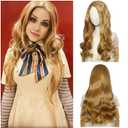 Kids Blonde Wig M3gan Wig Girls Long Wavy Honey Blonde Cosplay Princess Hair Women Heat Resistant Synthetic Hair for Halloween Costume