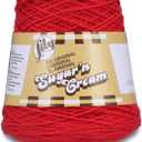 Lily Sugar'n Cream Cotton Cone Yarn, 14 oz, Red, 1 Cone