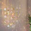 4Pieces Colorful Crystals Suncatcher Hanging Sun Catcher with Chain Pendant Ornament Crystal Balls for Window Home Garden Christmas Day Party Wedding Decoration