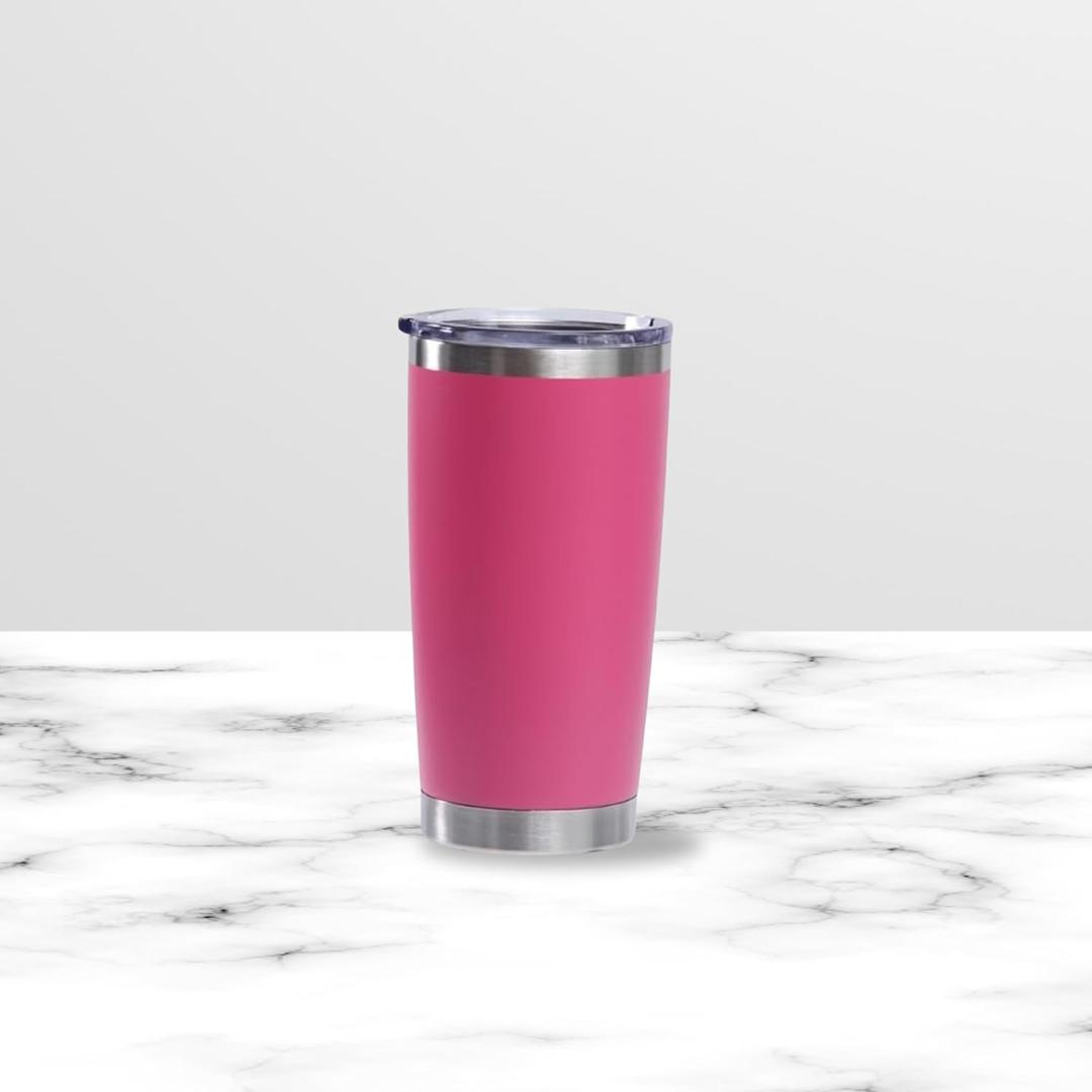 20 oz Stainless Steel Double Wall Vacuum Vasos Travel Cup Tumbler Thermal Coffee Mug Cup With Lid (Hot Pink)
