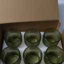 Hobnail Drinking Glasses Set of 6, 12 oz Vintage Glassware Set Cocktail Glass Set, Embossed Green Water Tumbler, for Beer, Whiskey, Juice and Various Mixed Drinks
