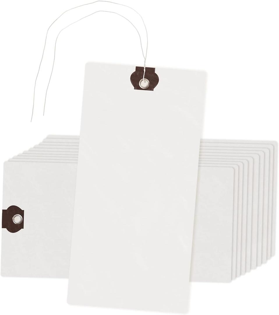 INNOVART Kevlar Shipping Tags, 3 1/4" x 1 5/8", White, HDPE Plastic, Waterproof & Tear-Resistant, Pre-Wired, Case of 1000