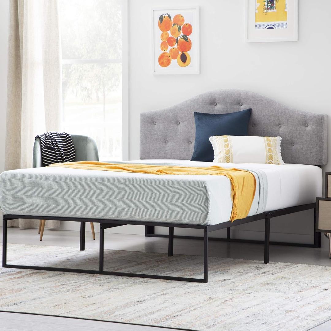 Linenspa Folding Metal Platform Bed Frame - Easy Assembly - Sturdy Steel - No Box Spring Needed - Underbed Storage - Mattress Foundation - 14" High - Traditional Design - Full Size