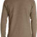 Mens Casual Short Sleeve Henley Shirts Fashion Button T Shirts with Pocket (Brown)