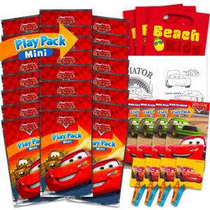 Disney Cars Mini Party Favors Set for Kids - Bundle with 24 Mini Cars Grab n Go Play Packs with Coloring Pages, Stickers and More | Disney Cars Birthday Party Supplies