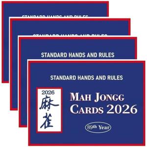 Mah Jong Cards 2026 Official Revision - Large Print, 4-Pack