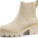 IDIFU IN2 Women's Chelsea Boots Platform Low Block Chunky Heeled Ankle Boots Round Toe Lug Sole Slip On Dress Boots Fall Work Dressy Comfortable Fashion Casual Short Booties Shoes, Size 9