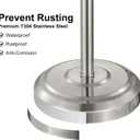 Brushed Nickel Toilet Paper Holder Free Standing, 25" H 304 Stainless Steel Toilet Paper Stand for BathroomWeighted Base Floor Tissue Roll Holder,Toilet Roll Stand