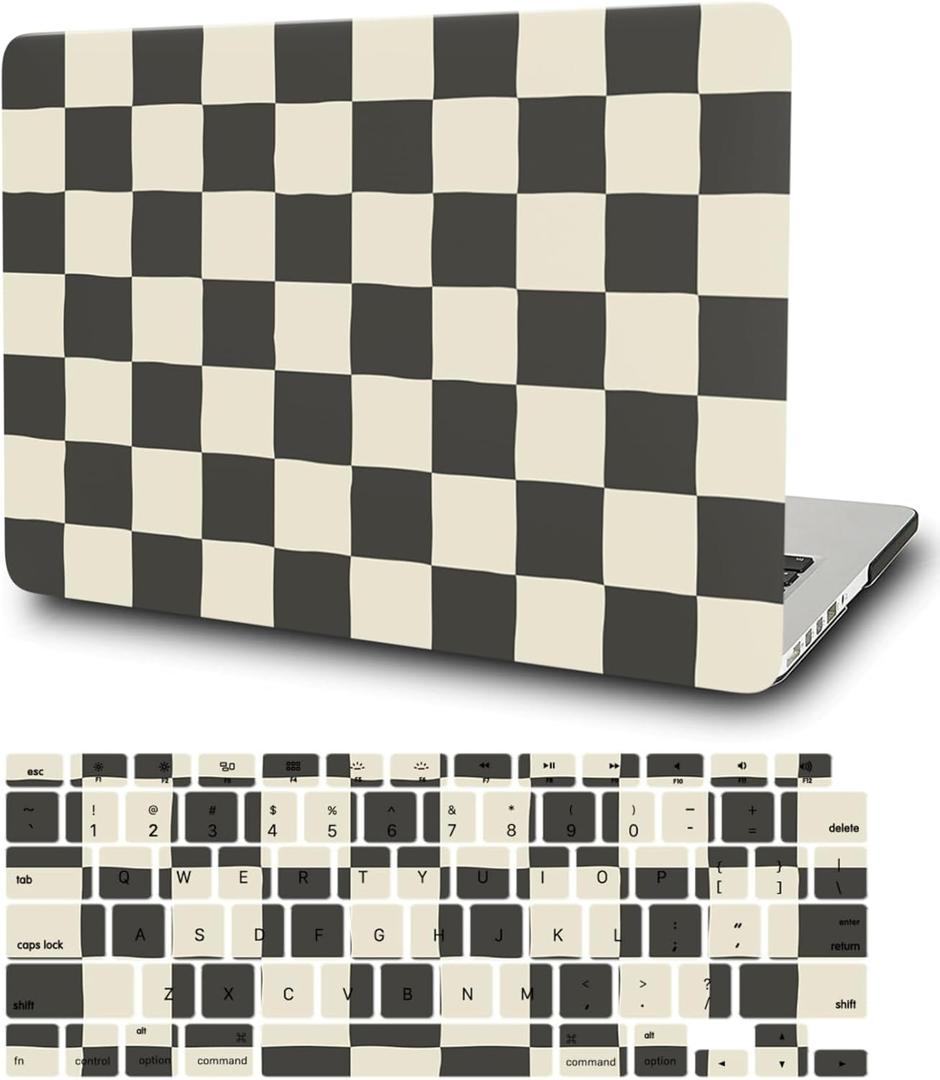 Hard Case Compatible with MacBook Air 13 inch 2020 2019 2018 Release M1 A2337 A2179 A1932, Plastic Hard Shell Protective Laptop Cover and Keyboard Skin for 13.3" MacBook Air, Checkerboard Hard Case Compatible with MacBook Air 13 inch 2020 2019 2018 Release M1 A2337 A2179 A1932, Plastic Hard Shell Protective Laptop Cover and Keyboard Skin for 13.3" MacBook Air, Checkerboard