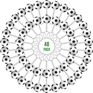 Jexine 48 Pcs Soccer Keychains Soccer Stress Ball Soccer Party Favors Mini Stress Balls Pendant for School Carnival Reward Party Bag Gift Fillers Stress Relieve