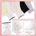 Cute Ruffle Cotton Crew Socks for Women Bow Striped Polka Dot Checkered Casual Soft Princess Sock for Girls