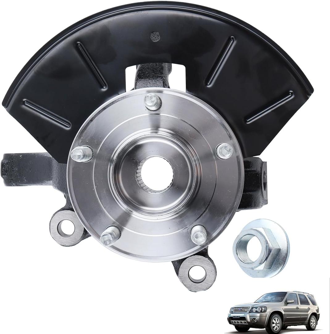 Steering Knuckle Wheel Hub Bearing Assembly LK015 for Ford Escape Mazda Tribute 2001 02 03 04 05 06 07 08 09 10 11 12 Front Left Driver Knuckle Steering 698-405