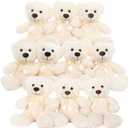 MorisMos 10Pcs Teddy Bears Bulk Baby Shower, 14inch Cute Teddy Bear Stuffed Animals Plush, Small Stuffed Bears on Centerpiece Baby Shower, White