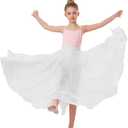 ORIDOOR 720 Degrees Tencel Wrap Dress Gradual Color Tencel Ballet Modern Dance Girl Performing Practice Skirt (6-9 Years)