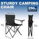 WEIDIORME 2 Pack Camping Chairs for Adults & Teens, 250LBS Capacity Foldable Portable Lightweight Chairs with Carry Bag, Compact Design for Camping, Beach, Picnics, and Outdoor Events, Black