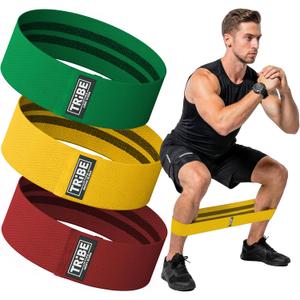 Fabric Resistance Bands for Working Out, 3-Pack for Legs and Glutes