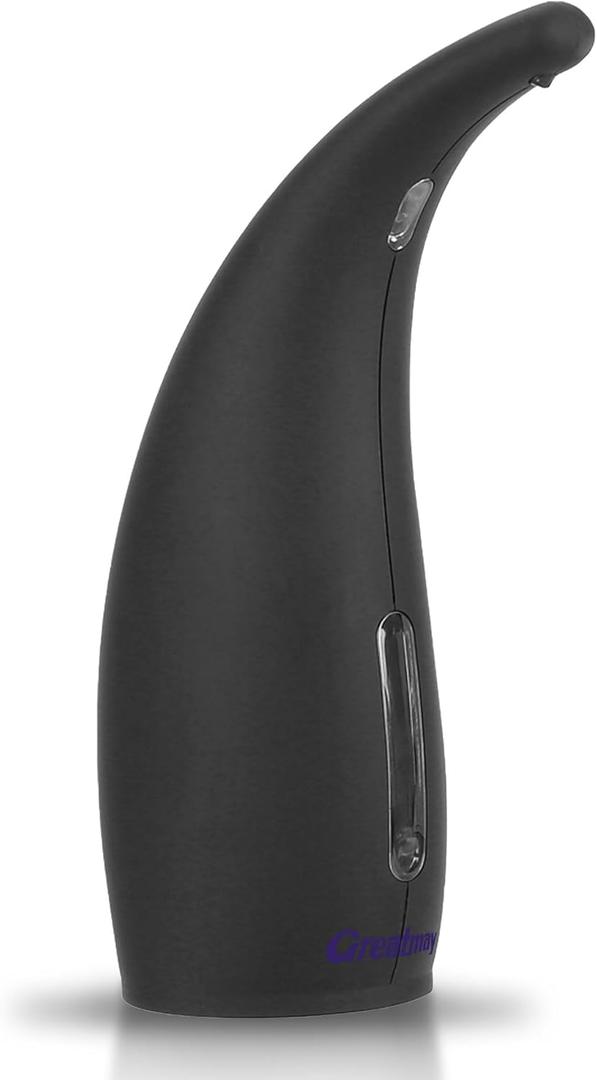 Adjustable Automatic Soap Dispenser Touchless, 4 Adjustable Levels Touchless Sensor Liquid Soap Pump Dispenser300ml Rechargeable Magnetic Charging Hand Soap Dispenser for KitchenBathroom (Black)